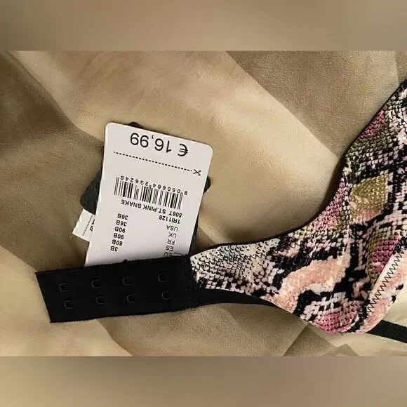 TEZENIS Bra WIEN Pink Snake 3B 80B 36B 1RI1128 New With Tags - Picture 6 of 7